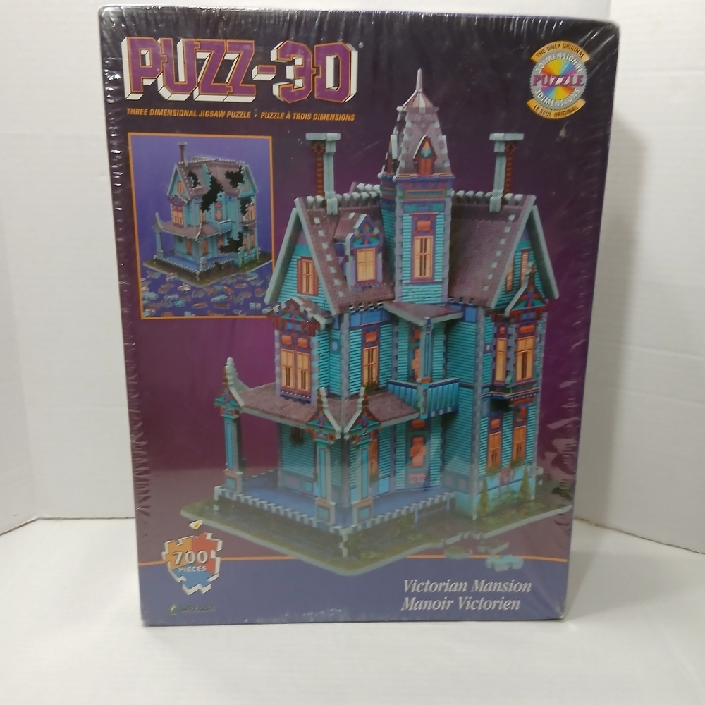 PUZZ 3D Victorian Mansion Puzzle 700 Piece Wrebbit 1994 House New Sealed Read
